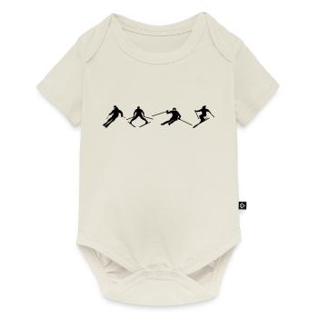 Skifahrer - Baby Premium Kurzarmbody - Naturweiß - Vorne