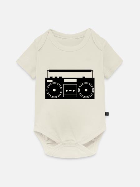 ghettoblaster_01 - Baby Premium Kurzarmbody - Naturweiß