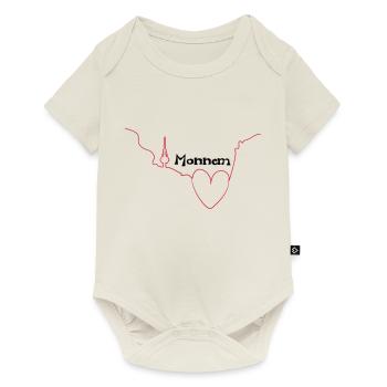 Herz für Monnem - Tribal Art Design - Baby Premium Kurzarmbody - Naturweiß - Vorne