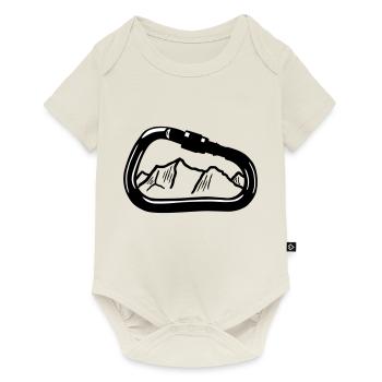Climbing, Carabiner & Mountain - Body à manches courtes Premium Bébé - blanc cassé - Devant