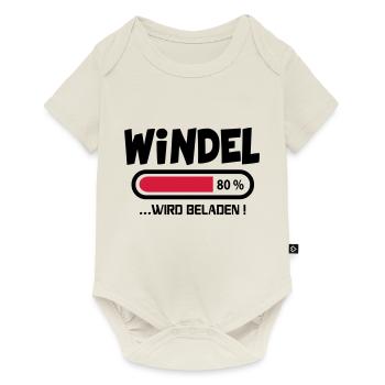 Baby Windel Geburstag Geschenk Sprüche - Baby Premium Kurzarmbody - Naturweiß - Vorne