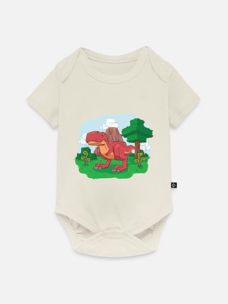 Voxelsaurus Rex - Baby Premium Kurzarmbody - Naturweiß