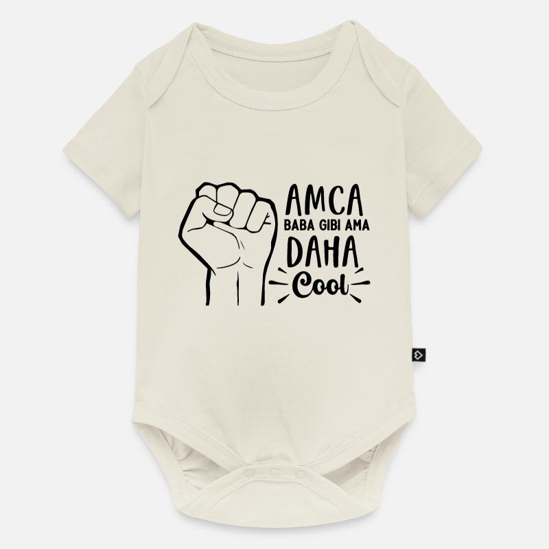 Amca Baba gibi ama daha Cool Türkischer Onkel Baba - Baby Premium Kurzarmbody - Naturweiß