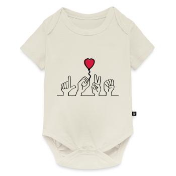 Slogan love - love. I love you, in love - Baby Premium short-sleeve bodysuit - off white - Front