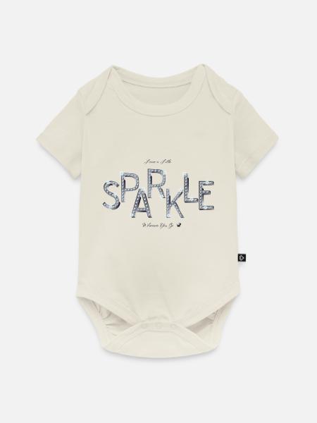 Funkelnde Buchstaben Abbildung mit Inschrift - Baby Premium Kurzarmbody - Naturweiß