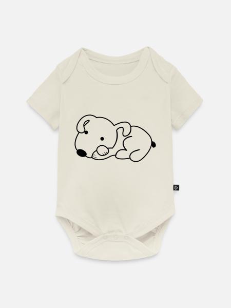 dog - Baby Premium Kurzarmbody - Naturweiß