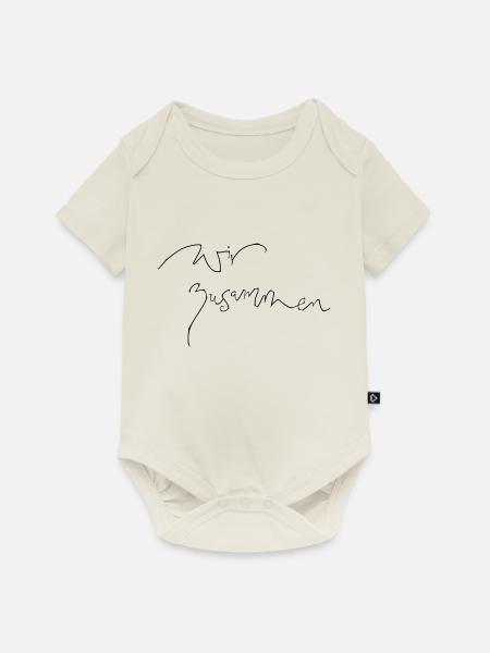 wir zusammen - Baby Premium Kurzarmbody - Naturweiß