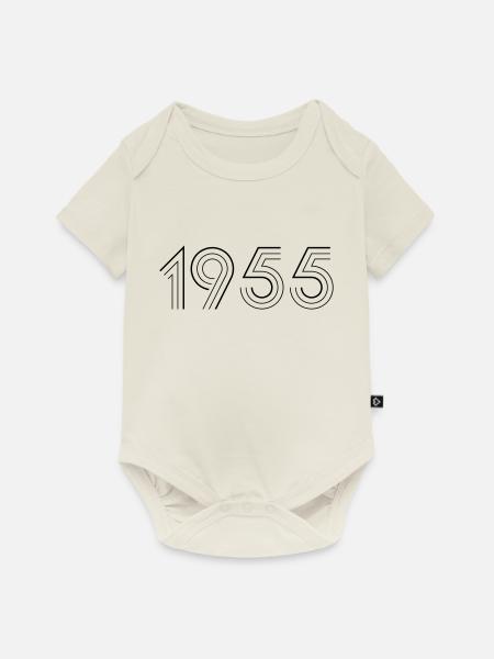 1955 - Baby Premium Kurzarmbody - Naturweiß