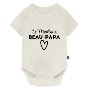 le meilleur beau papa coeur cadeau original - Body à manches courtes Premium Bébé - blanc cassé - Devant