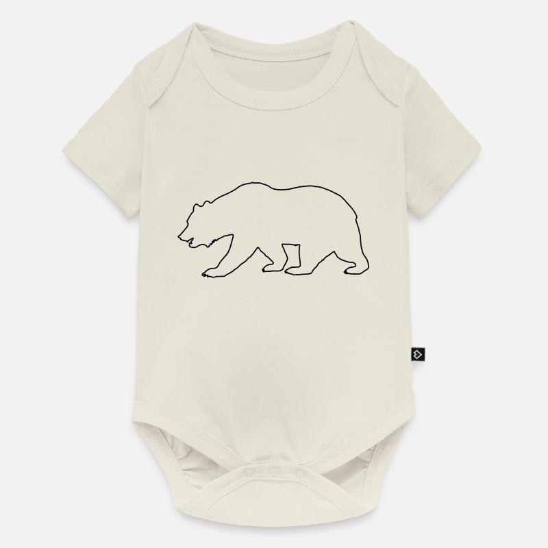Dessin d’ours - Body à manches courtes Premium Bébé - blanc cassé