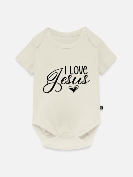 I Love Jesus - Baby Premium Kurzarmbody - Naturweiß