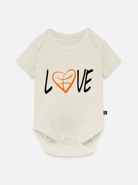 Liebe Basketball - Baby Premium Kurzarmbody - Naturweiß