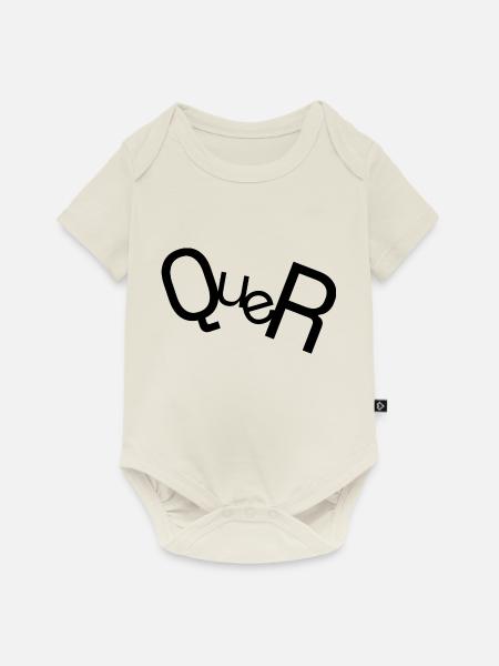 QUER - Baby Premium Kurzarmbody - Naturweiß