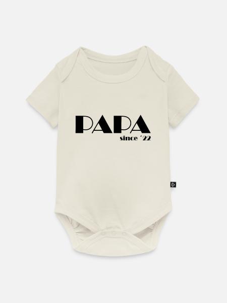 Papa 22 s - Baby Premium Kurzarmbody - Naturweiß