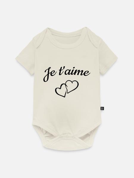 Ich liebe dich - Baby Premium Kurzarmbody - Naturweiß