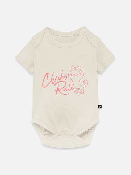 Niedliches Vögelchen Chicks Rule - Baby Premium Kurzarmbody - Naturweiß