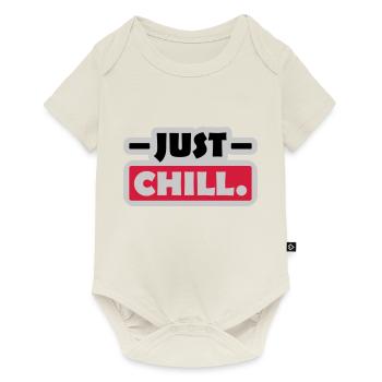 Just Chill Text Logo - Body à manches courtes Premium Bébé - blanc cassé - Devant
