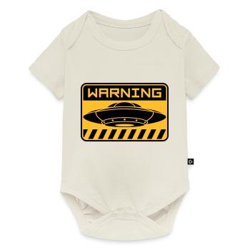 Bouclier d’avertissement volant des OVNIS - Body à manches courtes Premium Bébé - blanc cassé - Devant