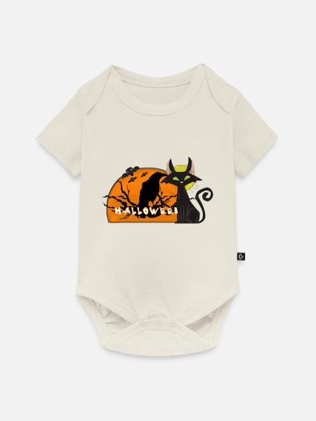Halloween -Tierwelt - Baby Premium Kurzarmbody - Naturweiß