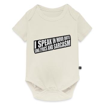 speak lyrics and sarcasm - Baby Premium short-sleeve bodysuit - off white - Front