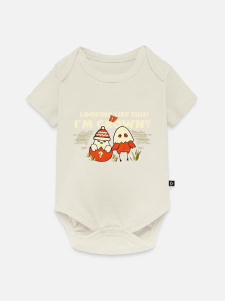 Vorher - Nachher - Baby Premium Kurzarmbody - Naturweiß