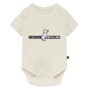 better with a dog - Baby Premium short-sleeve bodysuit - off white - Front