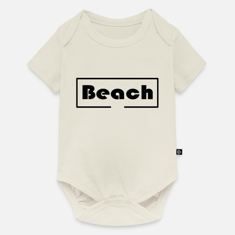 Plage avec cadre - Body à manches courtes Premium Bébé - blanc cassé
