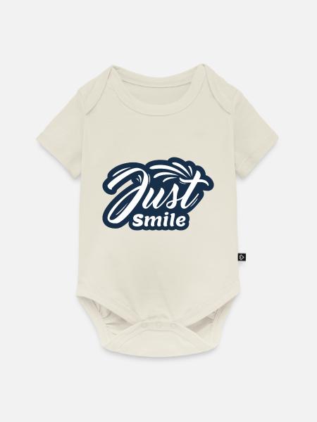 Einfach lächeln - Baby Premium Kurzarmbody - Naturweiß