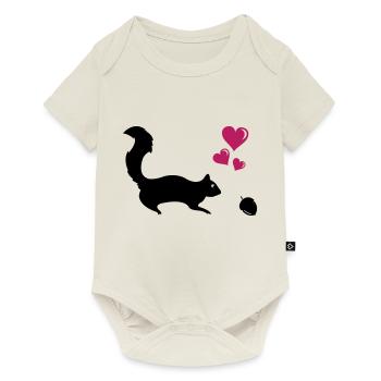 Eichhörnchen Love - Baby Premium Kurzarmbody - Naturweiß - Vorne