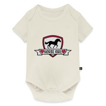 Conception de citation de fille de cheval - Body à manches courtes Premium Bébé - blanc cassé - Devant