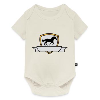 Banner Horse Coat of Arms Shield - Baby Premium short-sleeve bodysuit - off white - Front