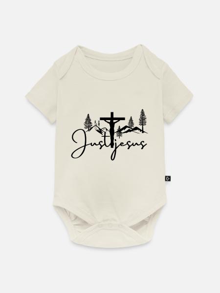 Just Jesus - Baby Premium Kurzarmbody - Naturweiß