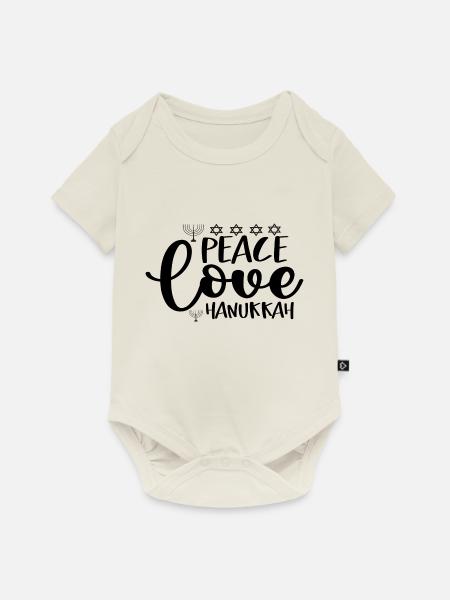 Peace Love Hanukkah - Baby Premium Kurzarmbody - Naturweiß