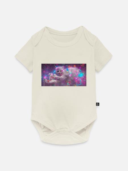 Space Cat - Baby Premium Kurzarmbody - Naturweiß