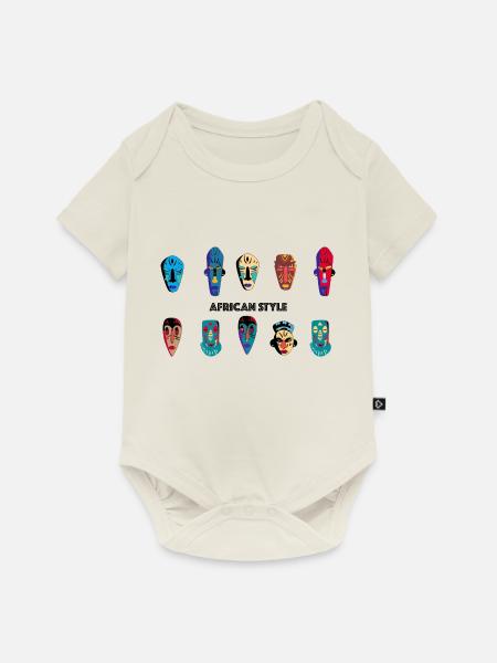 Afrika - Baby Premium Kurzarmbody - Naturweiß