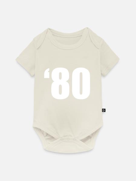 80 - THE NUMBER - Baby Premium Kurzarmbody - Naturweiß