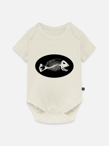 piranha - Baby Premium Kurzarmbody - Naturweiß