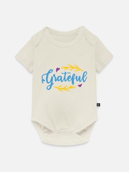 DANKBAR - Baby Premium Kurzarmbody - Naturweiß