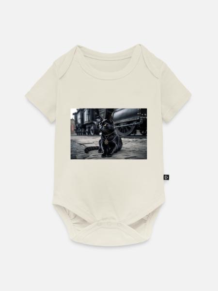 Cat Black 6 - Baby Premium Kurzarmbody - Naturweiß