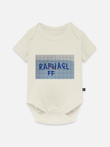 Raffael nicht Raphael - Baby Premium Kurzarmbody - Naturweiß