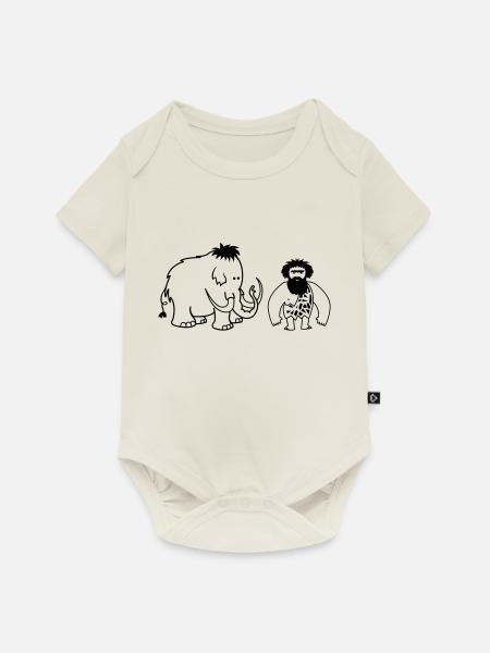 mammut höhlenmensch - Baby Premium Kurzarmbody - Naturweiß
