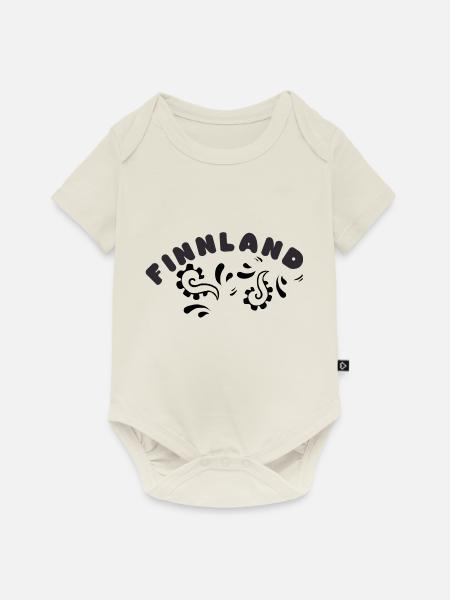 Finnland - Baby Premium Kurzarmbody - Naturweiß