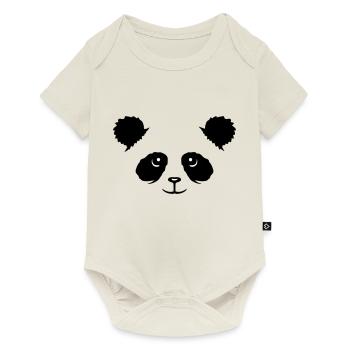 Panda Bear Face Mignon Tête Mignon Sourire Mignon Nice - Body à manches courtes Premium Bébé - blanc cassé - Devant
