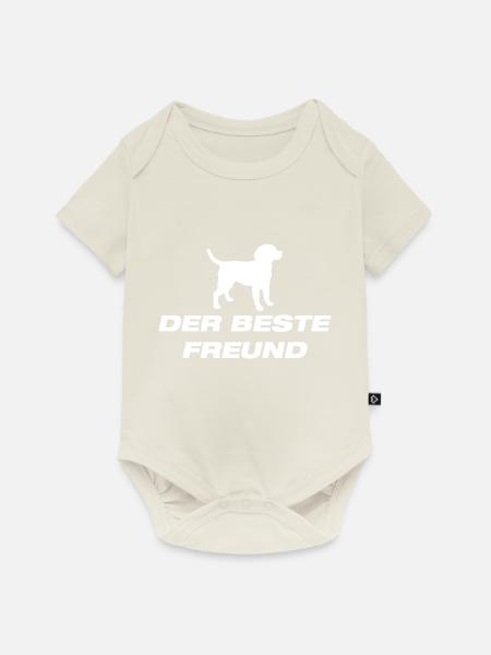 Dog Hund - Baby Premium Kurzarmbody - Naturweiß