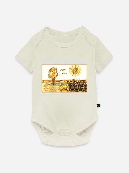 Landschaft - Baby Premium Kurzarmbody - Naturweiß