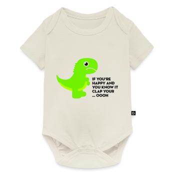 T-Rex clap your hands - Baby Premium short-sleeve bodysuit - off white - Front