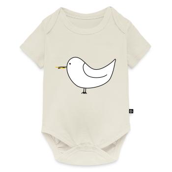 Weiße Möwe mit Pommes - Baby Premium Kurzarmbody - Naturweiß - Vorne