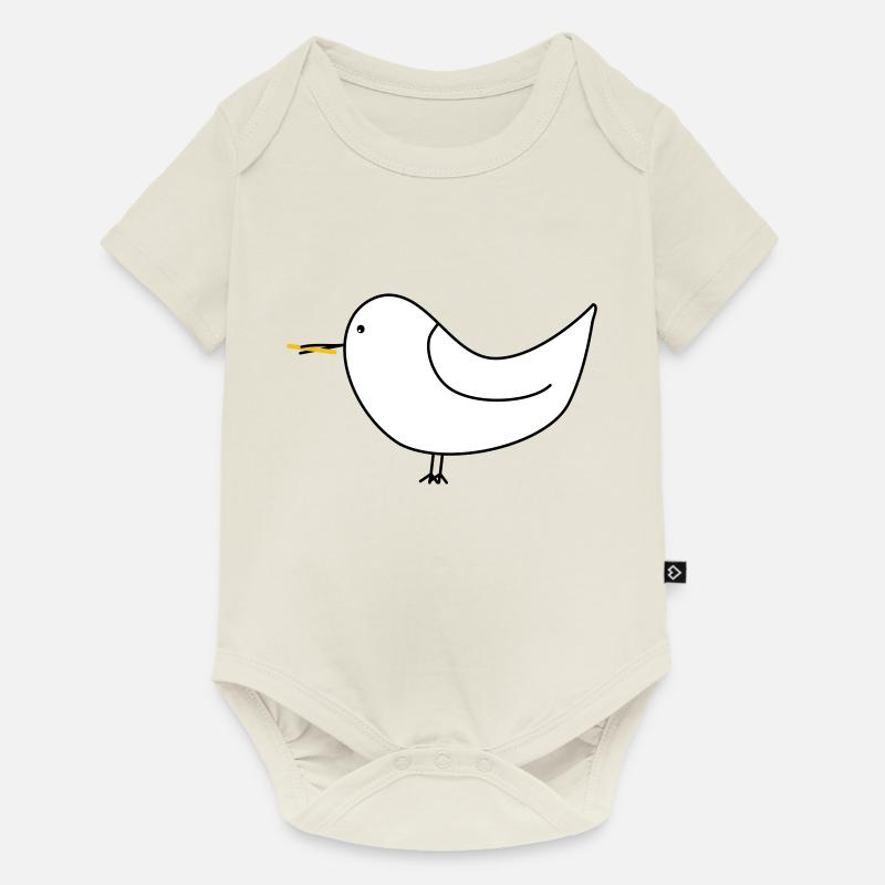 Weiße Möwe mit Pommes - Baby Premium Kurzarmbody - Naturweiß