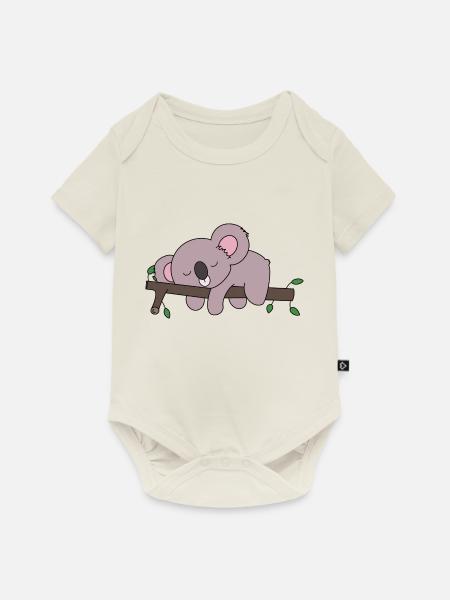 Koala - Baby Premium Kurzarmbody - Naturweiß
