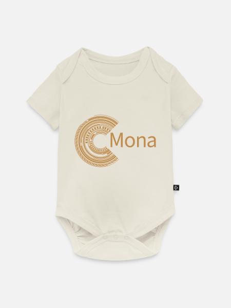 Für Mona - Baby Premium Kurzarmbody - Naturweiß